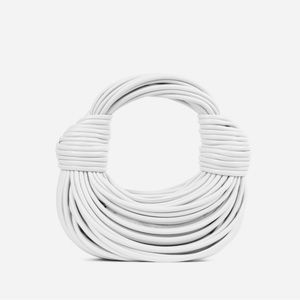 EGO LEIF KNOTTED DETAIL STRAPPY SHOULDER BAG IN WHITE FAUX LEATHER